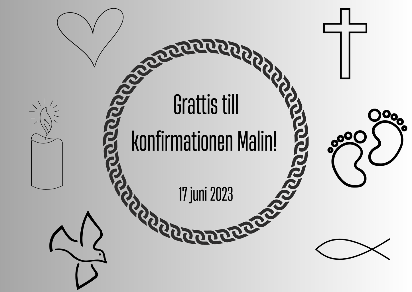 Personlig Dikt - Konfirmation "Grå"