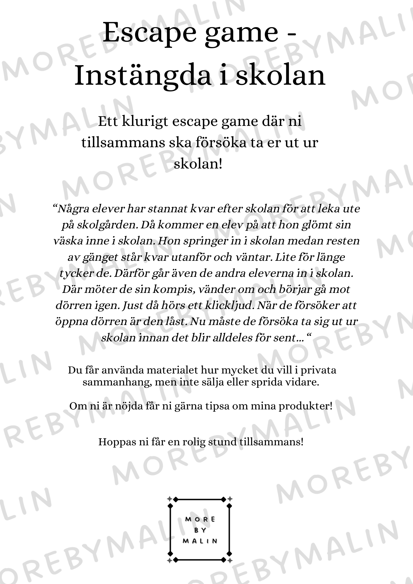 Escape game - Instängda i skolan
