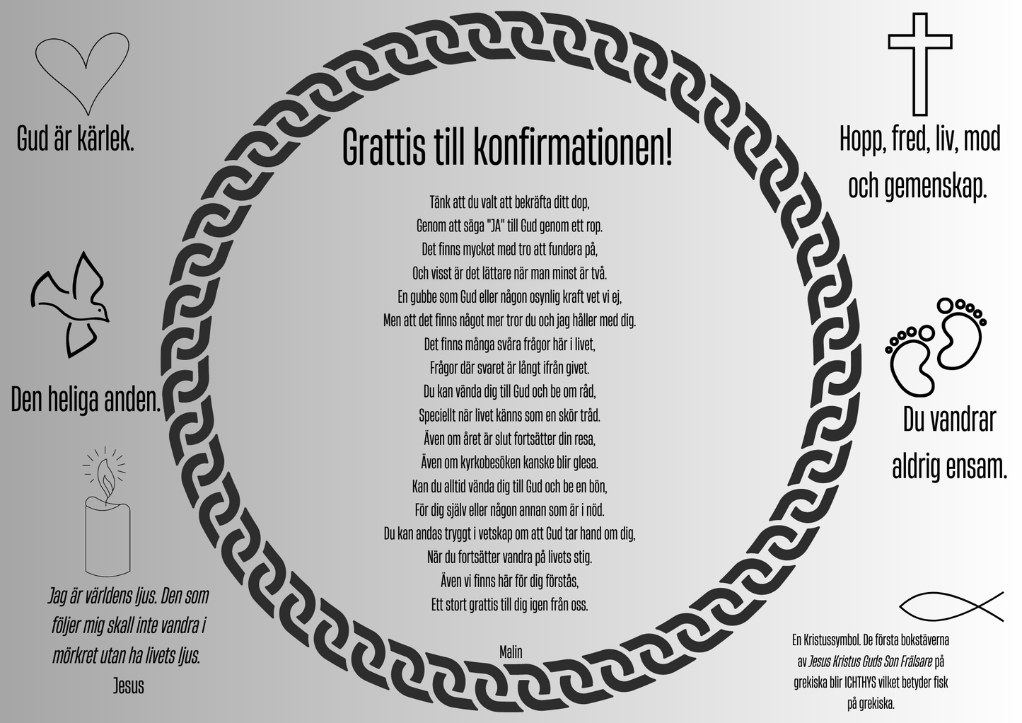 Personlig Dikt - Konfirmation "Grå"