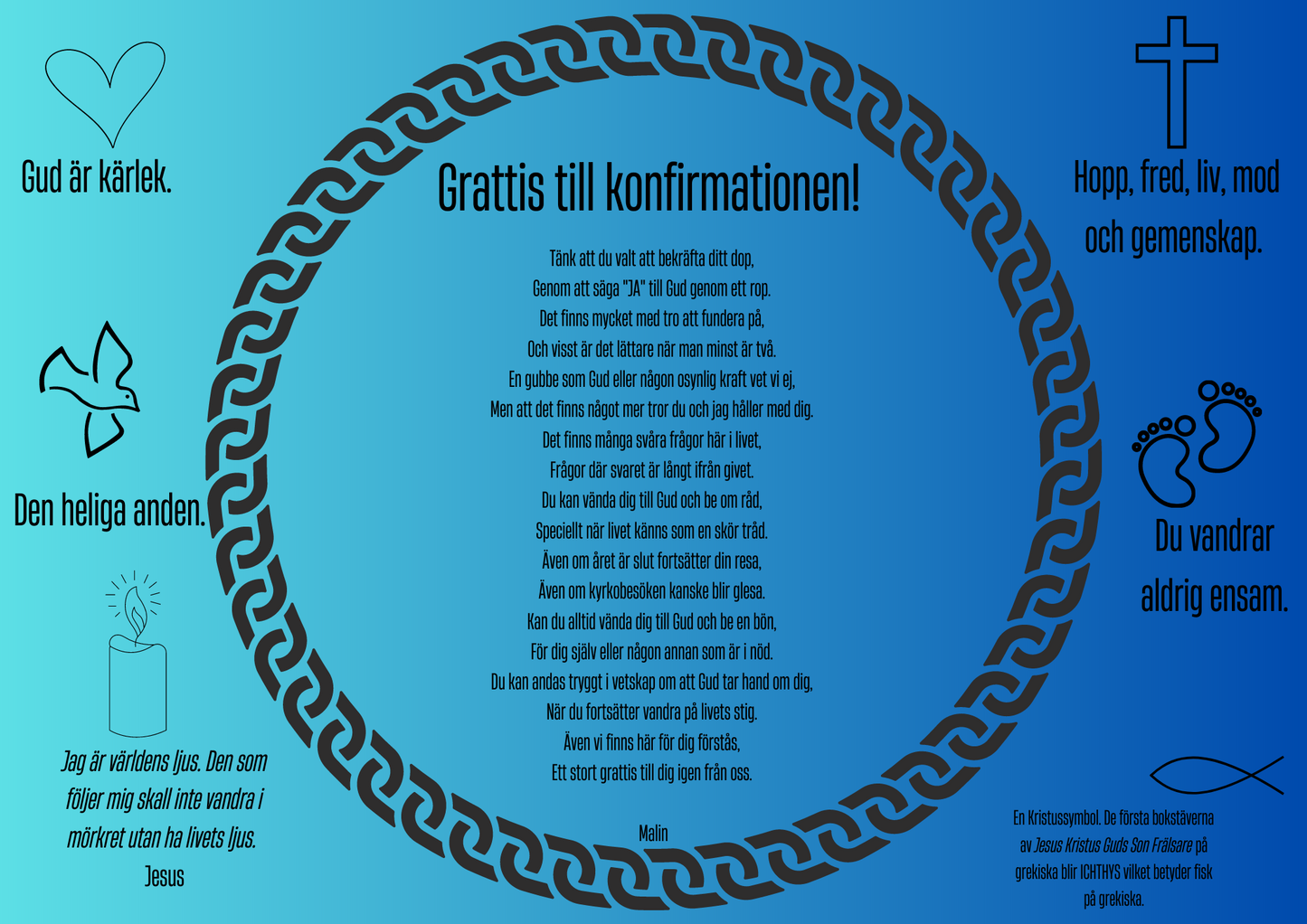Personlig Dikt - Konfirmation "Blå"