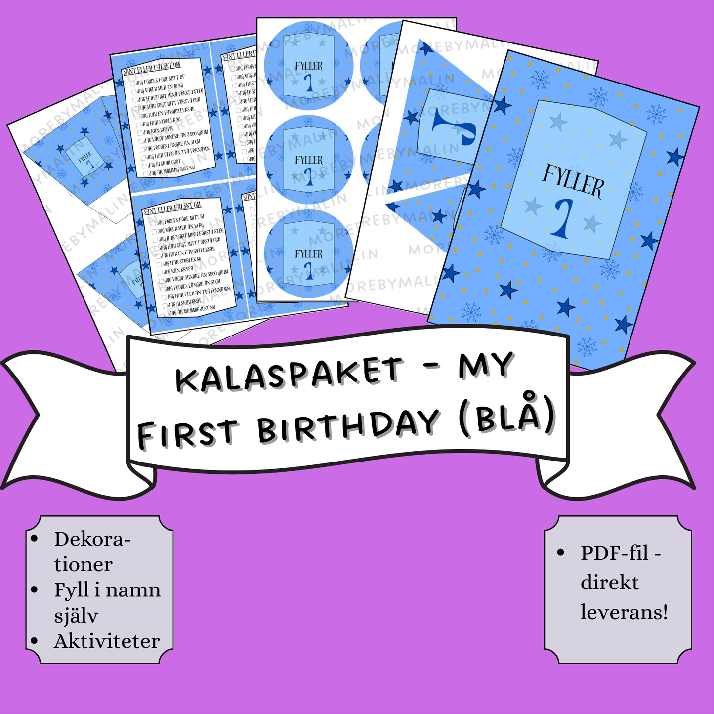 Kalaspaket - My first birthday (blå)