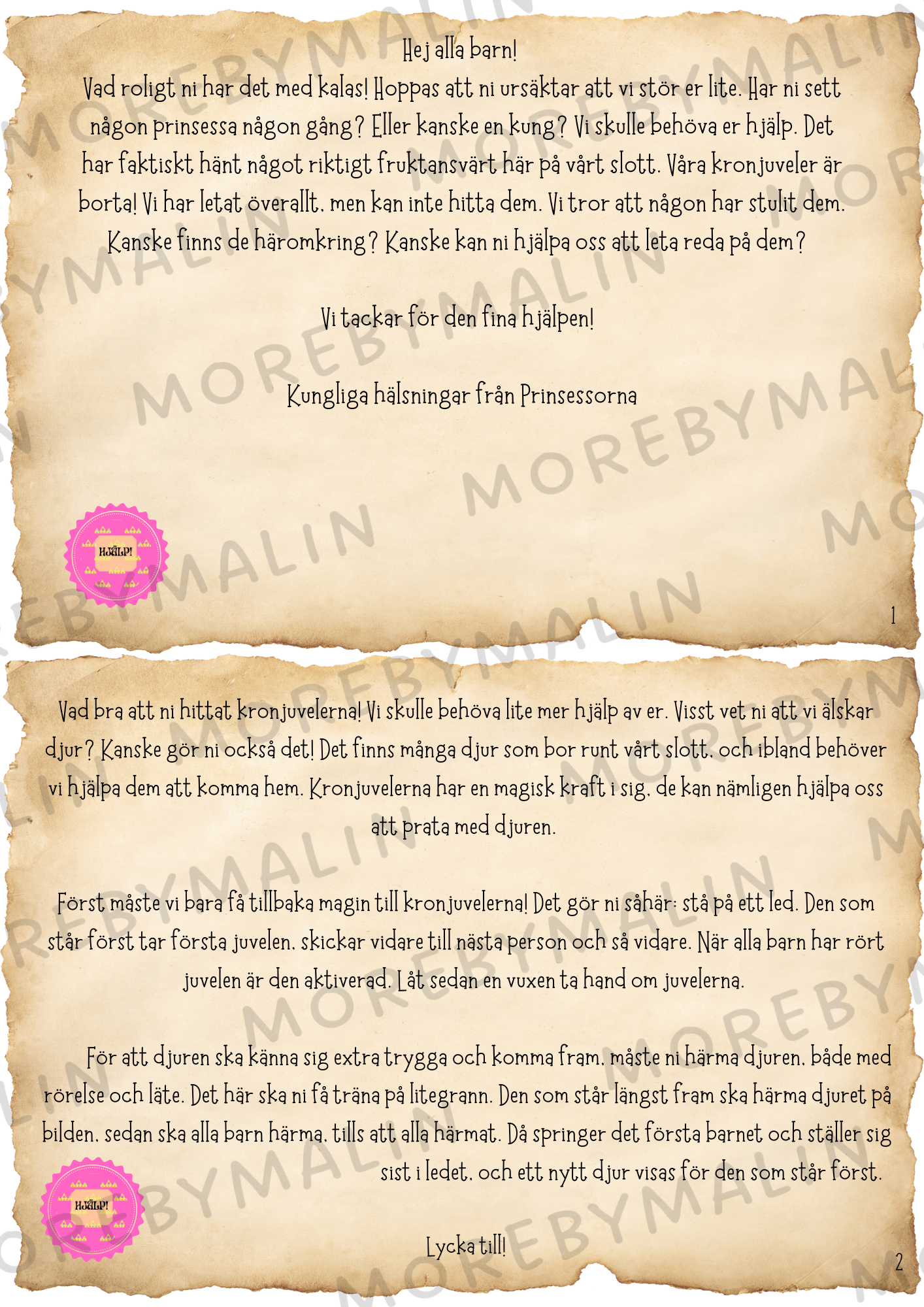 Kalaspaket - Tema Prinsessor 4 - 7 år (personlig)