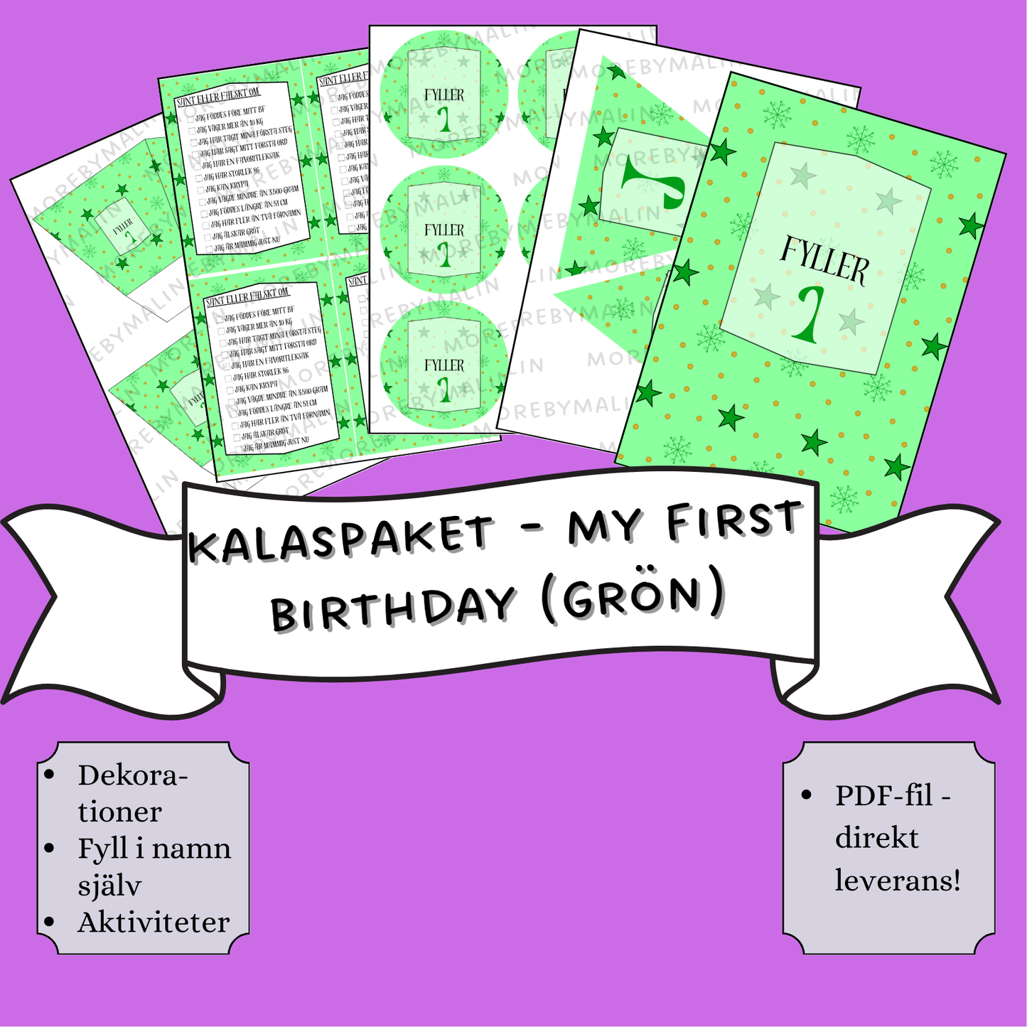 Kalaspaket - My first birthday (grön)