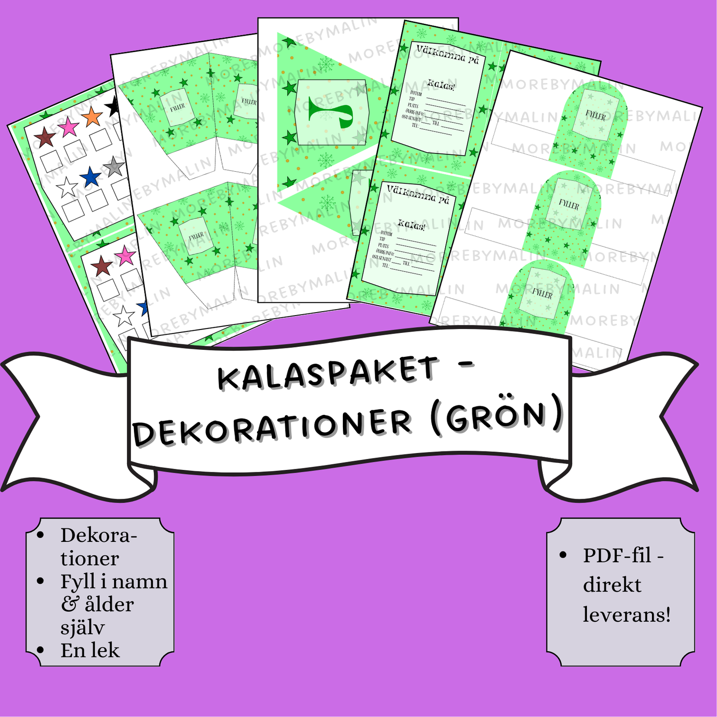 Kalaspaket - dekorationer grön