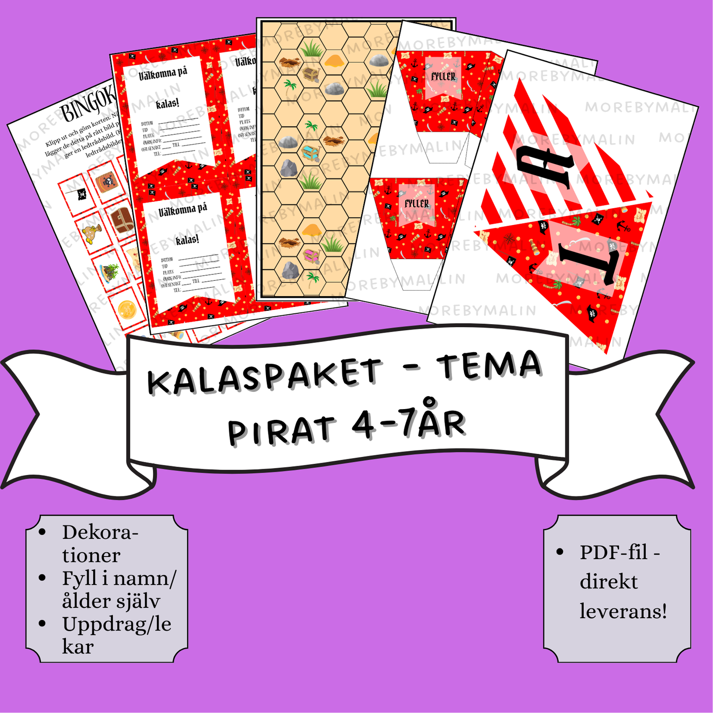 Kalaspaket - Tema Pirat 4 - 7 år