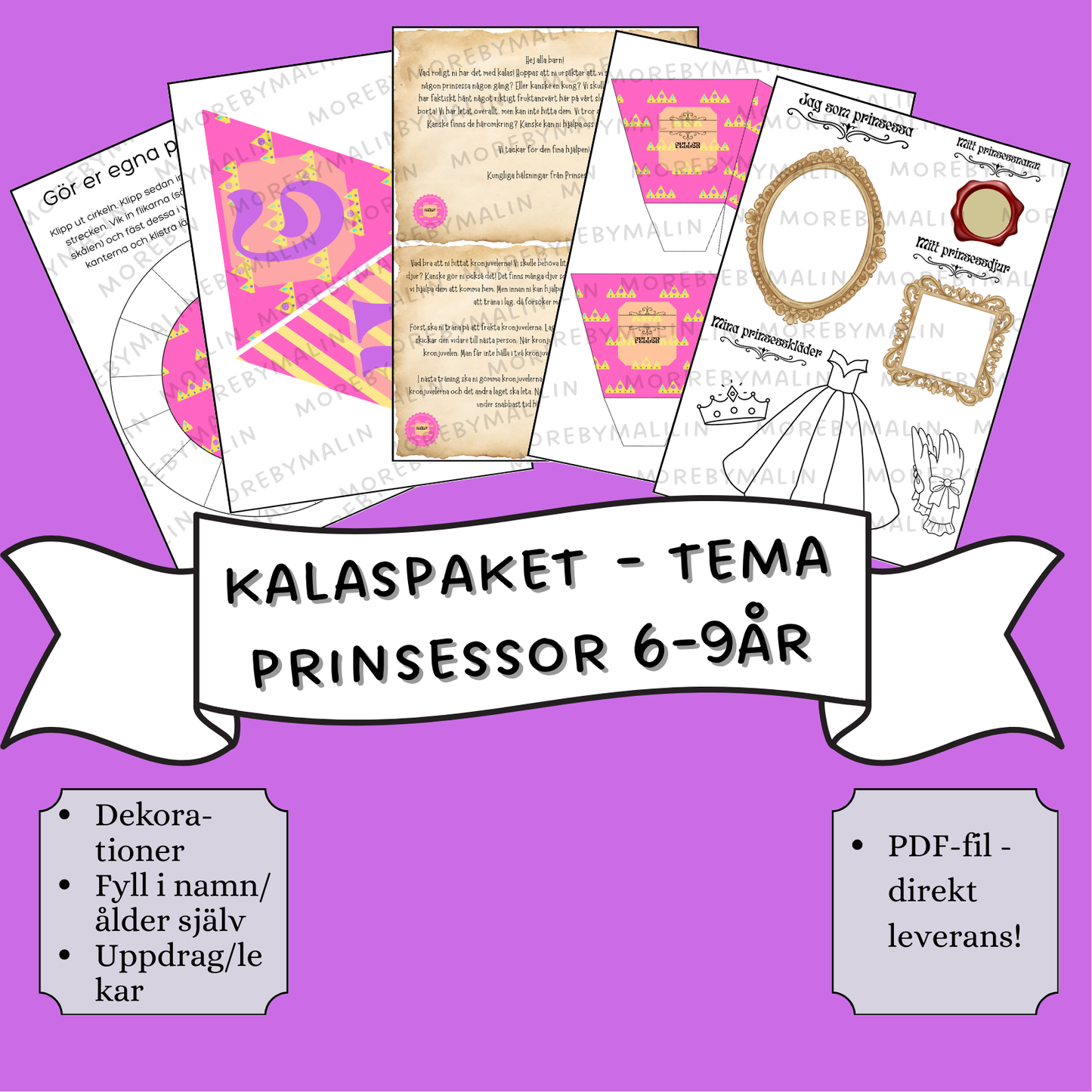 Kalaspaket - Tema Prinsessor 6 - 9 år