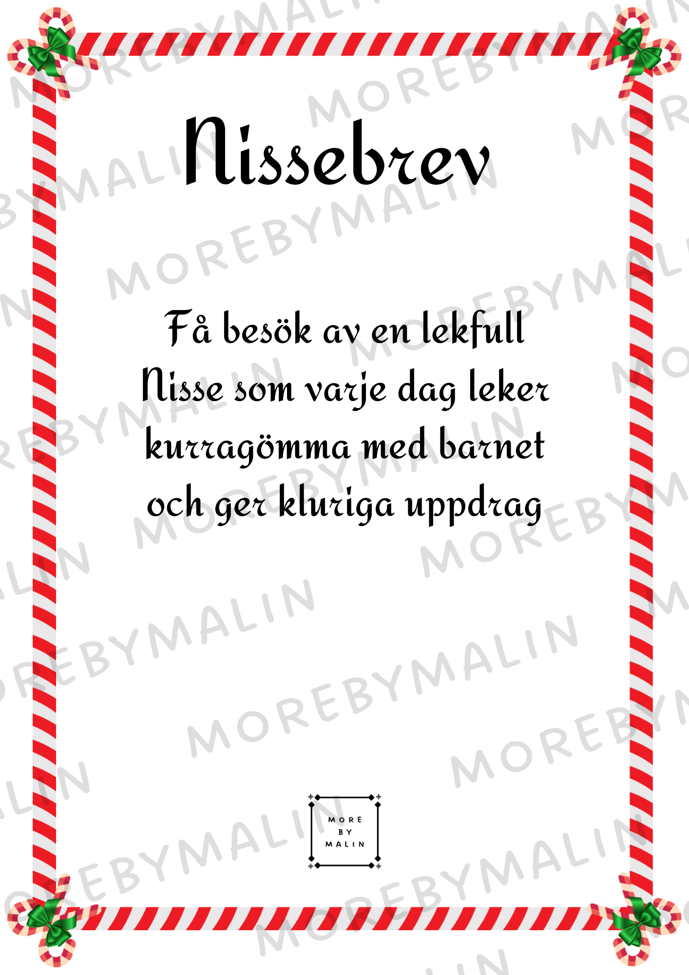 Nissebrev - Nissen leker kurragömma (Ett barn)