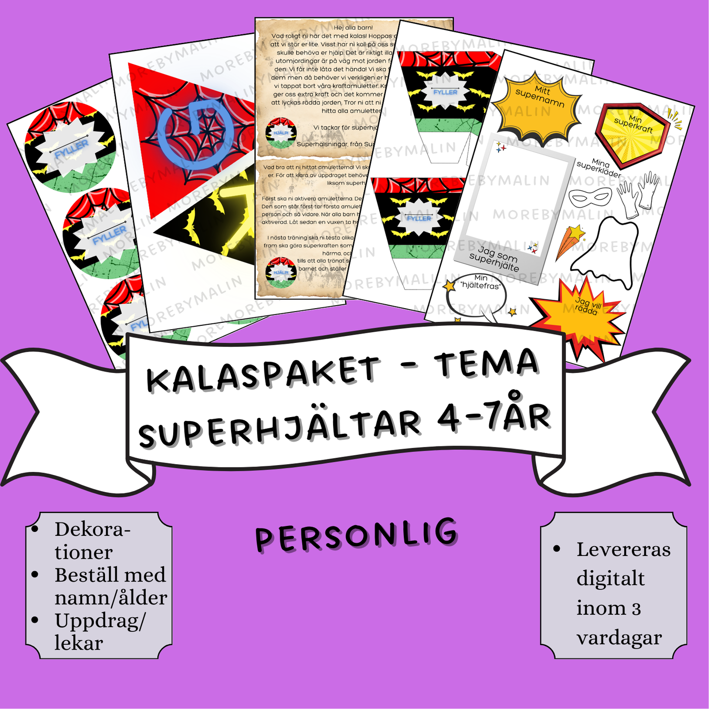 Kalaspaket - Tema Superhjältar 4 - 7 år (personlig)
