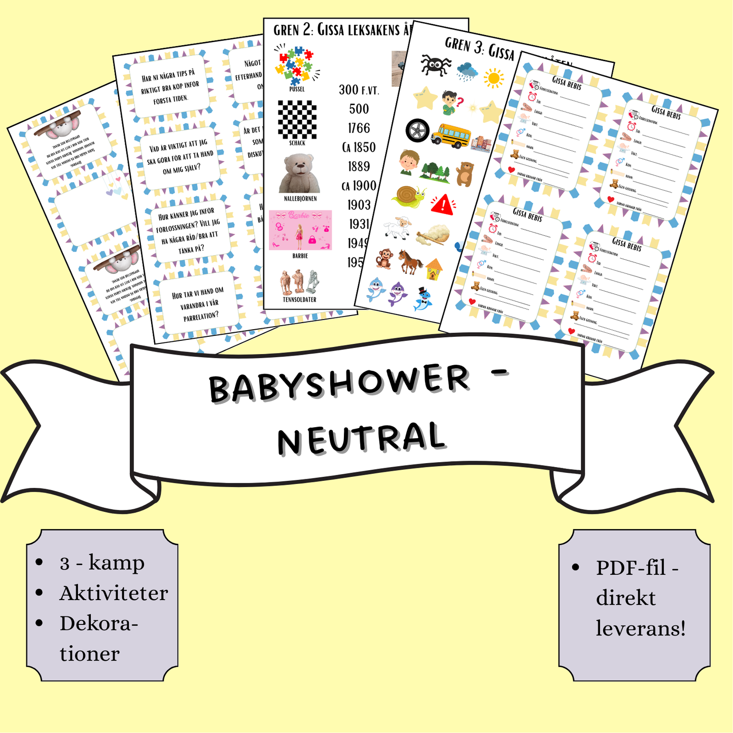 Babyshower paket - Neutral
