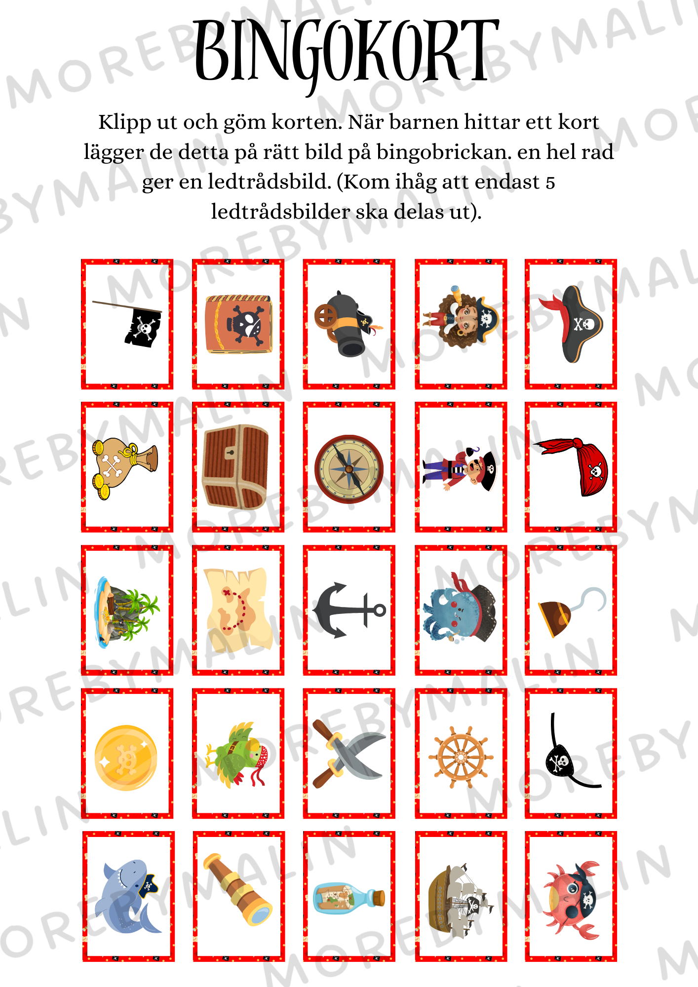 Kalaspaket - Tema Pirat 4 - 7 år (personlig)