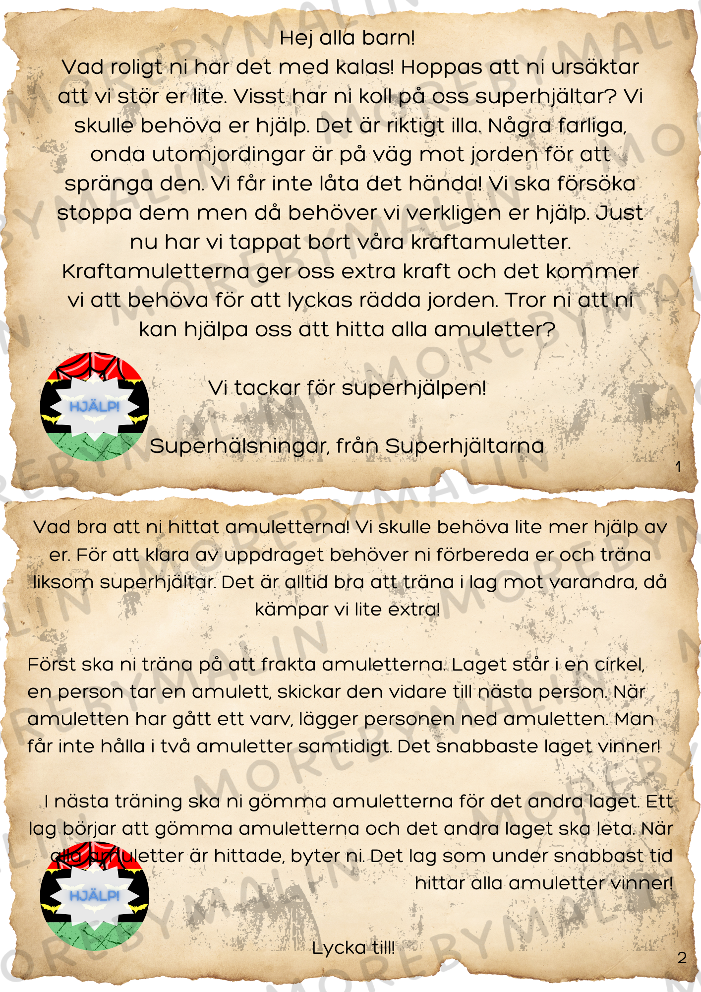 Kalaspaket - Tema Superhjältar 6 - 9 år (personlig)