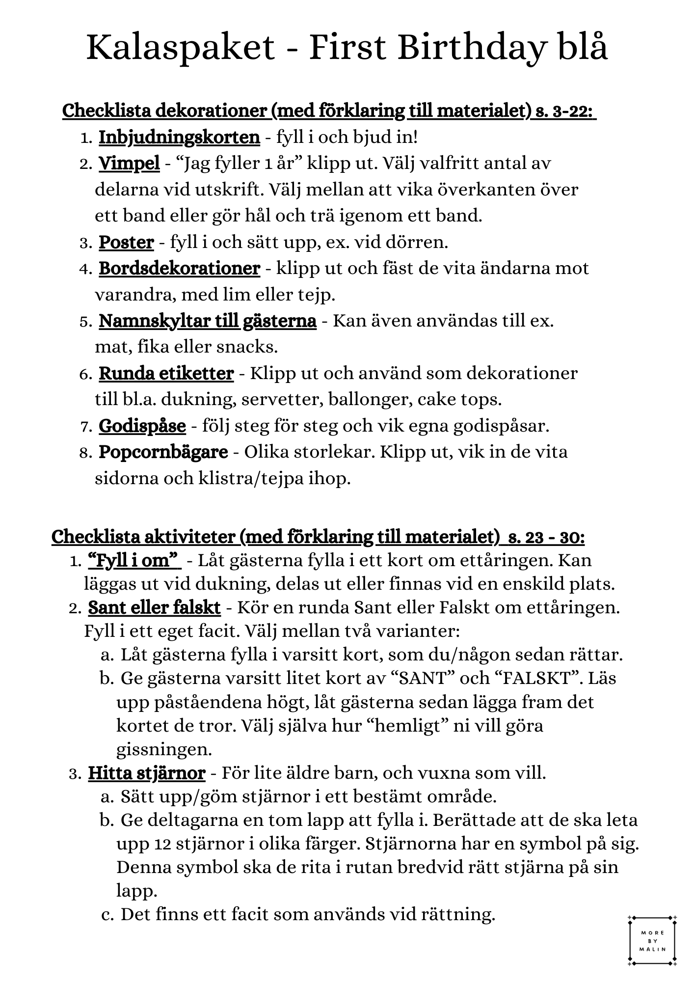 Kalaspaket - My first birthday (blå)