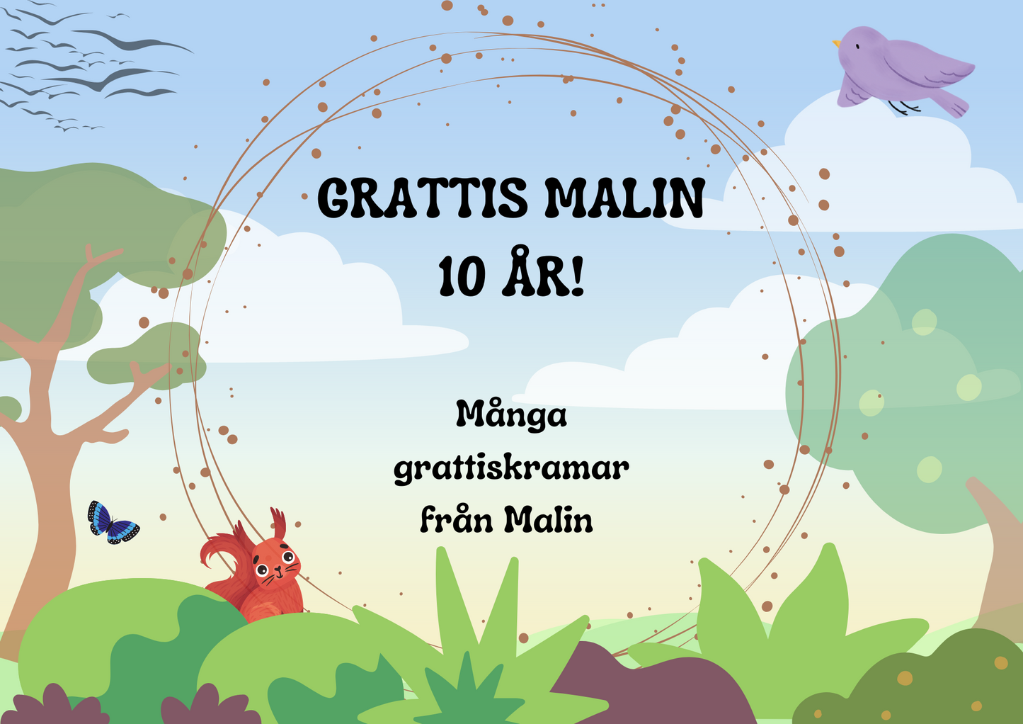 Personlig Dikt - Grattiskort "Skogsdjur 2"