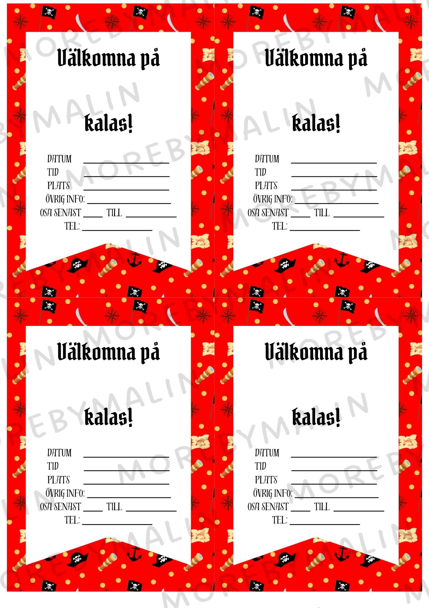 Kalaspaket - Tema Pirat 4 - 7 år