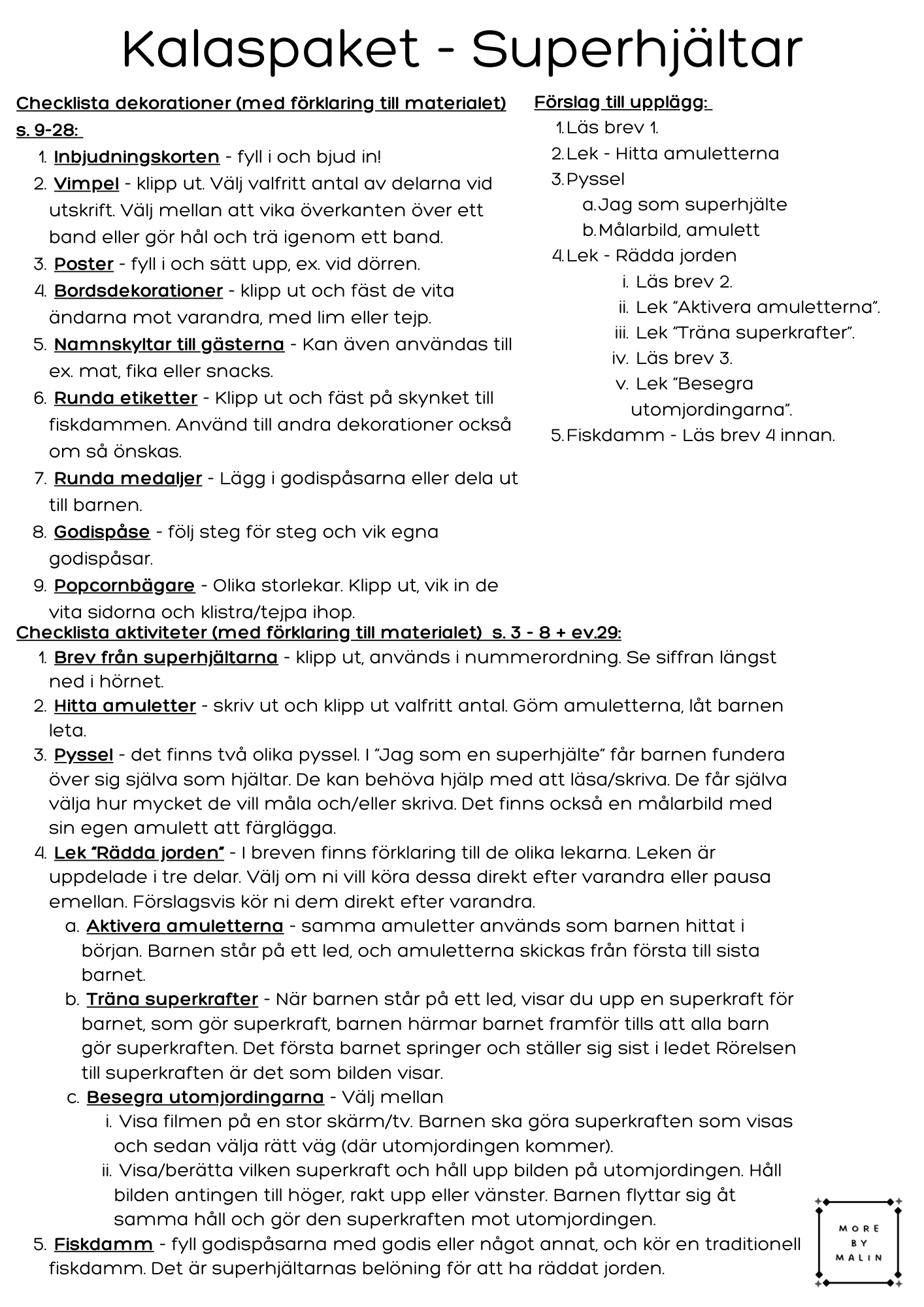 Kalaspaket - Tema Superhjältar 4 - 7 år (personlig)