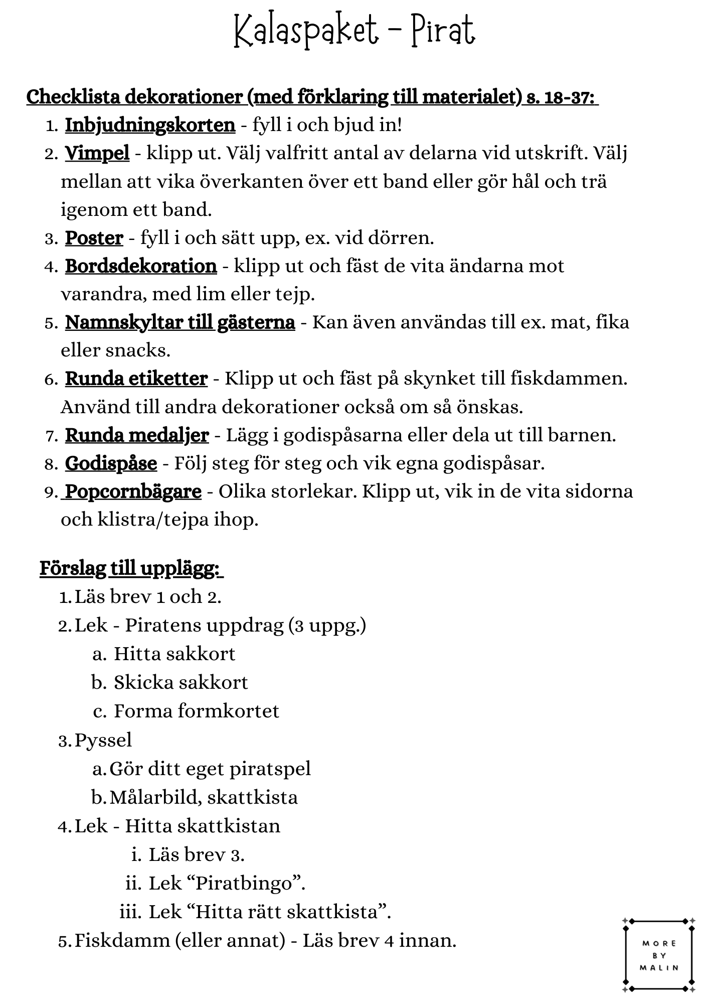 Kalaspaket - Tema Pirat 6 - 9 år