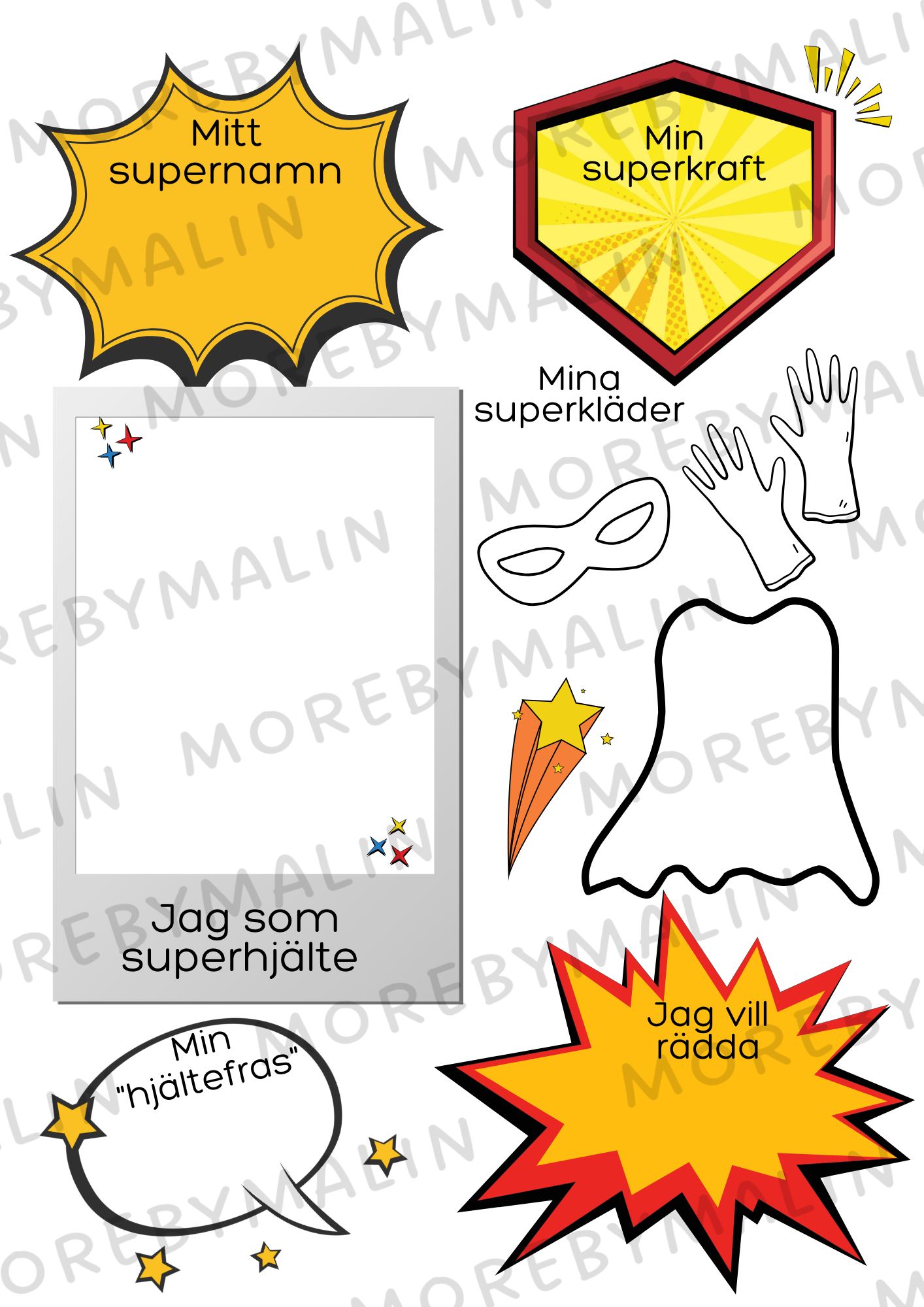 Kalaspaket - Tema Superhjältar 6 - 9 år (personlig)
