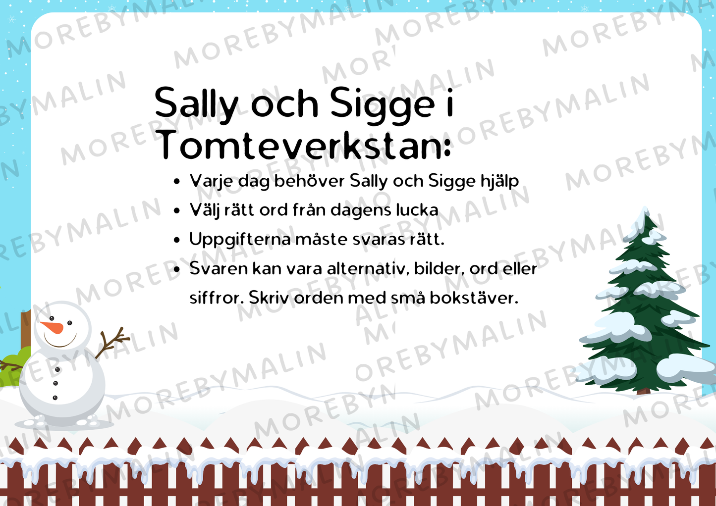 Sally och Sigge i Tomteverkstan - digital skattjakt