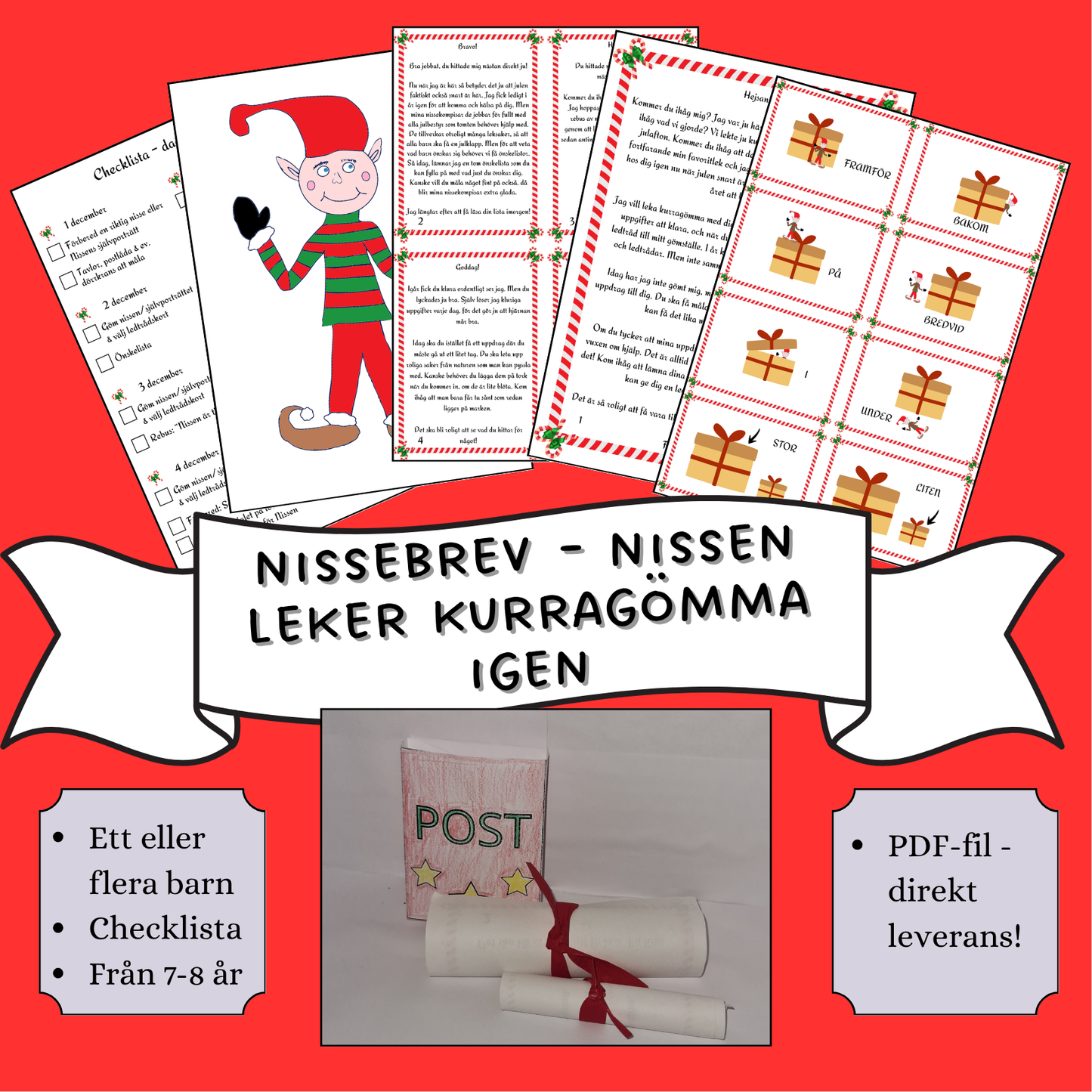 Nissebrev - Nissen leker kurragömma igen (Ett barn)