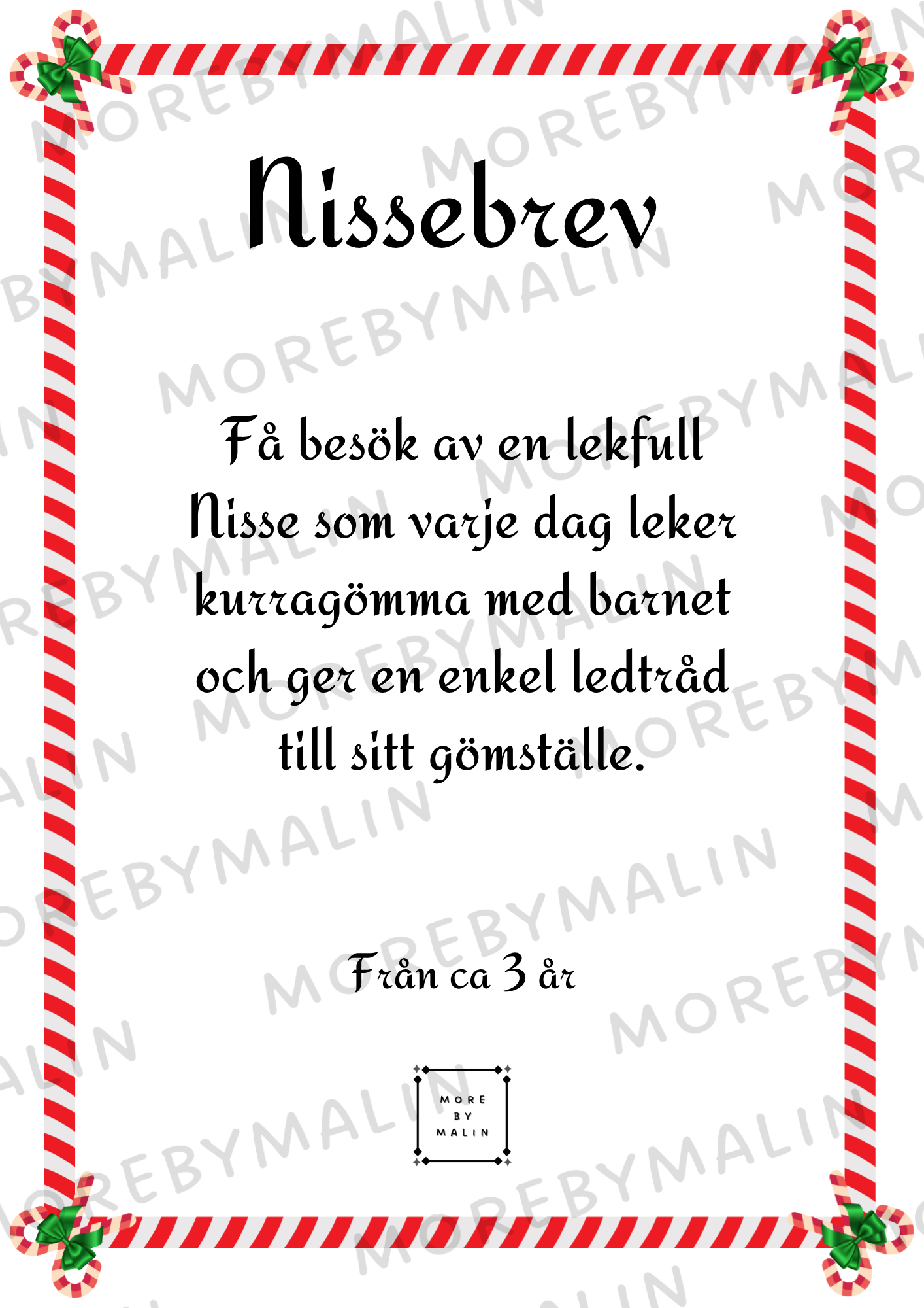 Nissebrev - Nissen leker kurragömma (Yngre barn)