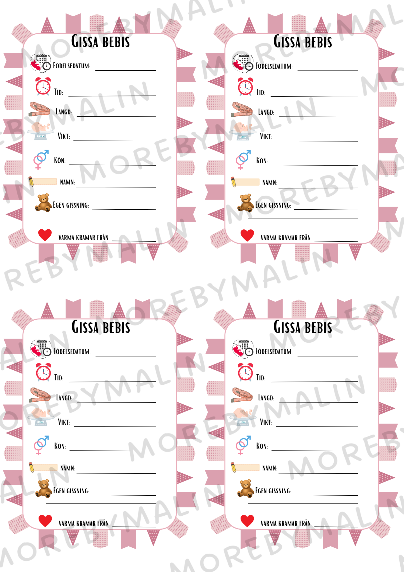 Babyshower paket - Rosa