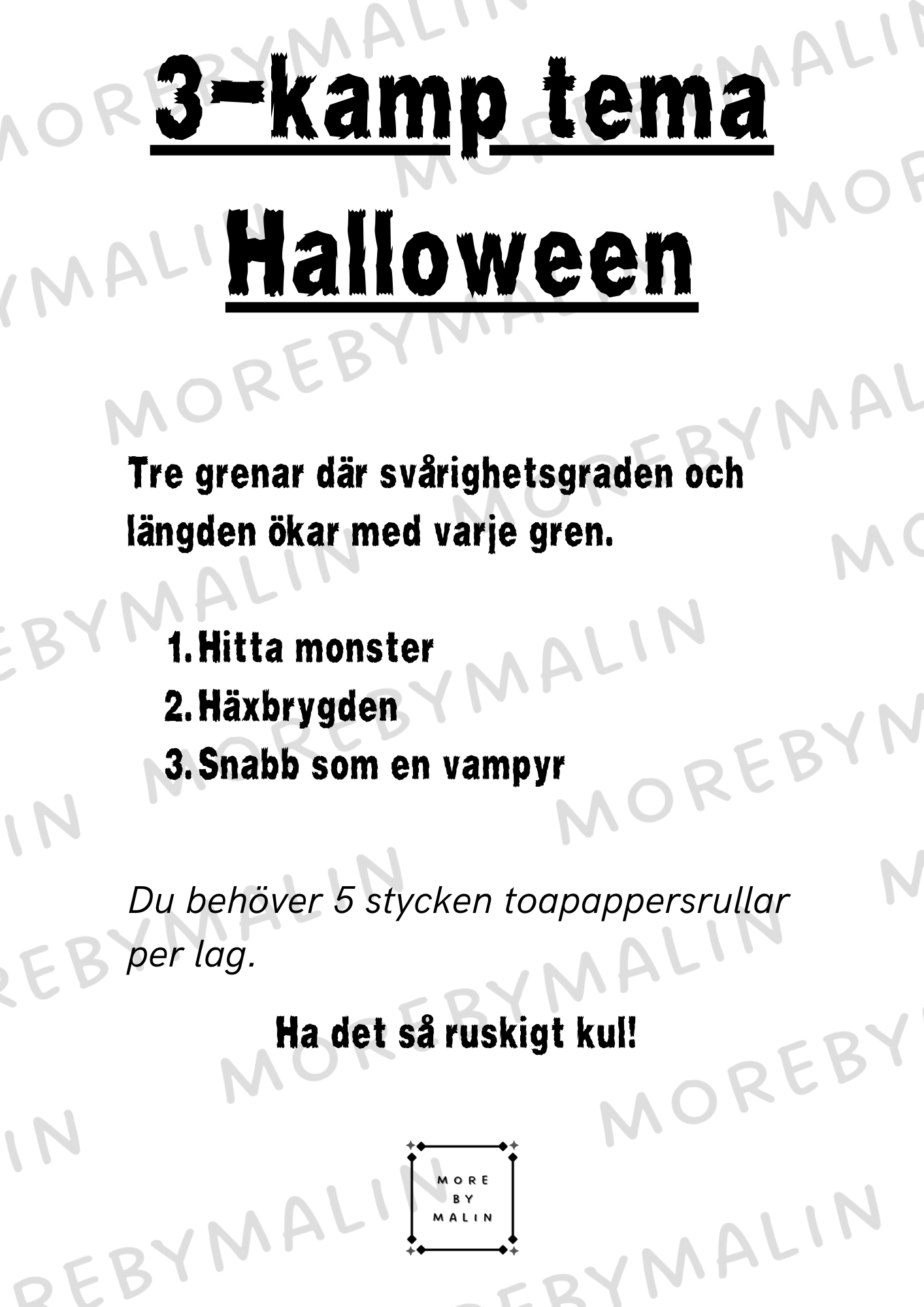 3-kamp tema Halloween