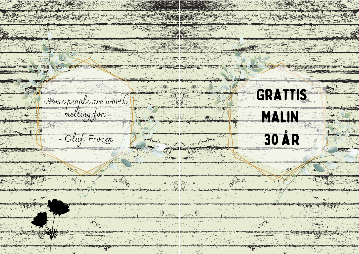 Personlig Dikt - Grattiskort "Ljusgrön träpanel"