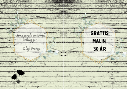 Personlig Dikt - Grattiskort "Ljusgrön träpanel"