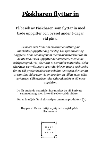 Påskharen flyttar in - 9 brev från Påskharen