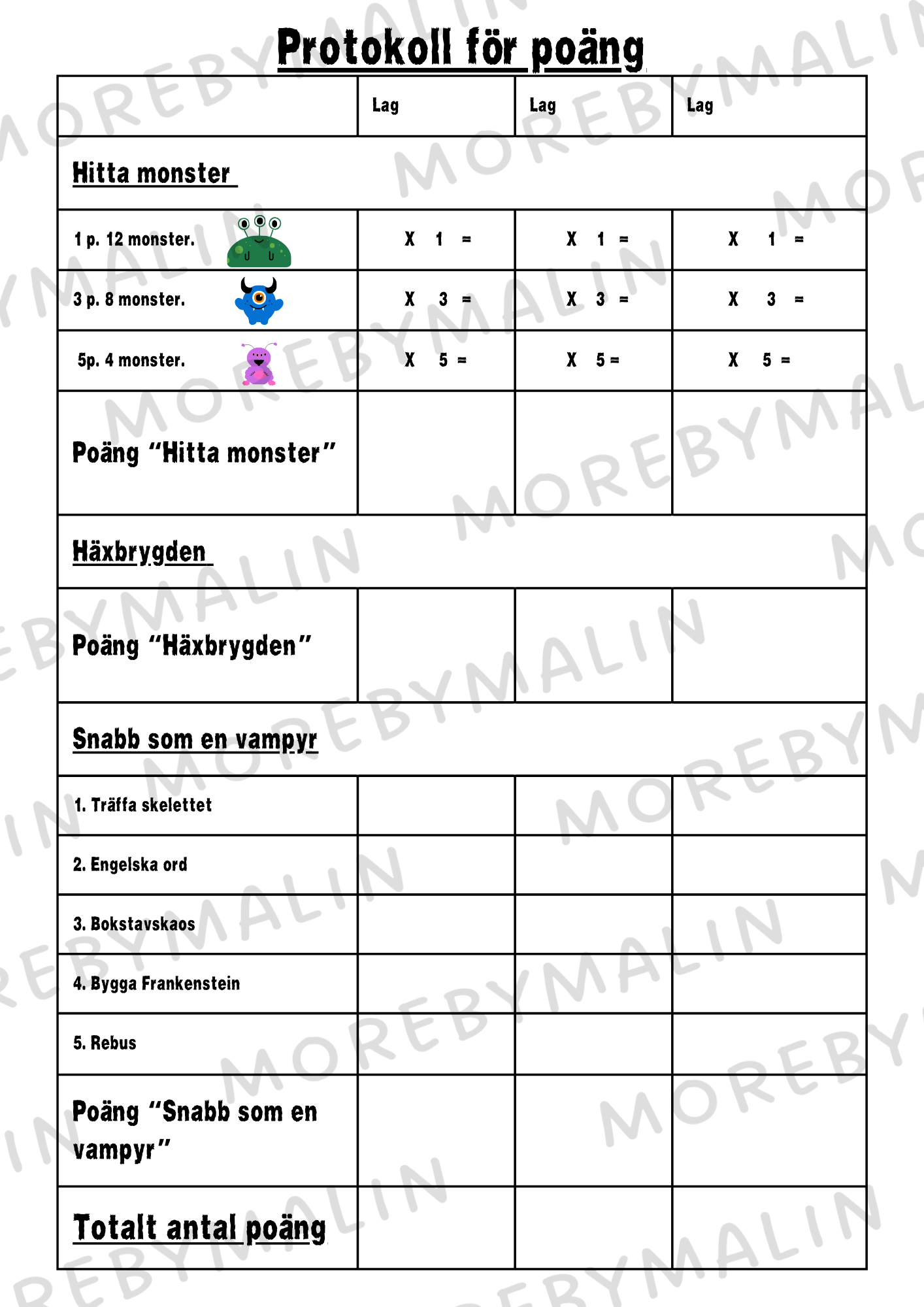 3-kamp tema Halloween