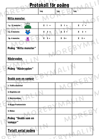 3-kamp tema Halloween