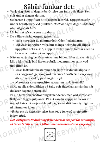 Sally och Sigges jul - nedräkning till julafton (ett barn)