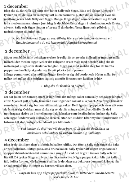 Sally och Sigges jul - nedräkning till julafton (ett barn)