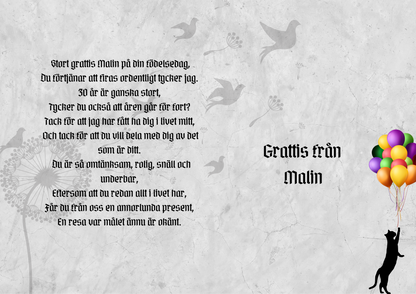 Personlig Dikt - Grattiskort "Gråa siluetter"