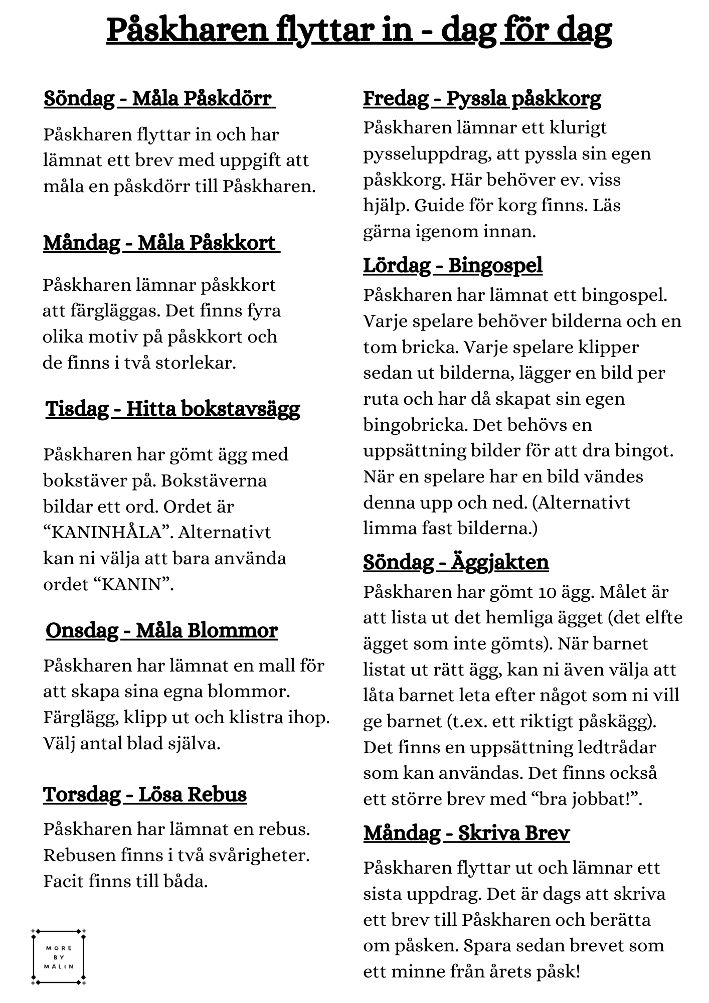 Påskharen flyttar in - 9 brev från Påskharen