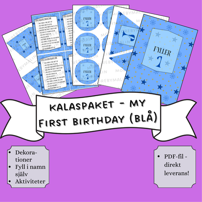 Kalaspaket - My first birthday (blå)