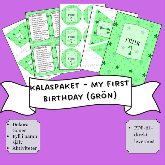 Kalaspaket - My first birthday (grön)
