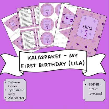 Kalaspaket - My first birthday (lila/rosa)