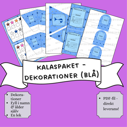 Kalaspaket - dekorationer blå