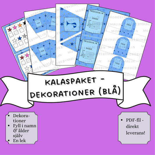 Kalaspaket - dekorationer blå