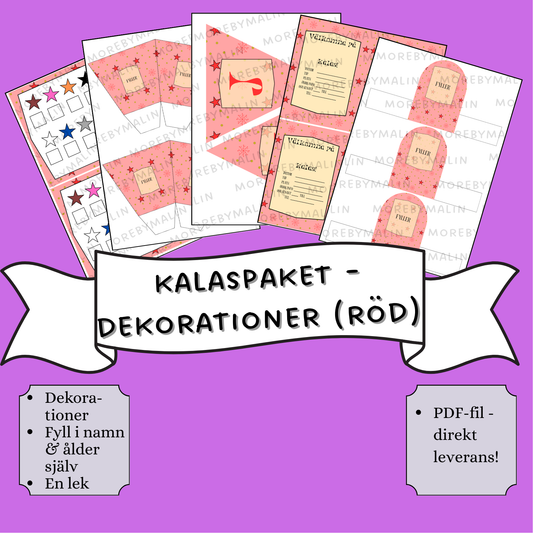Kalaspaket - dekorationer röd