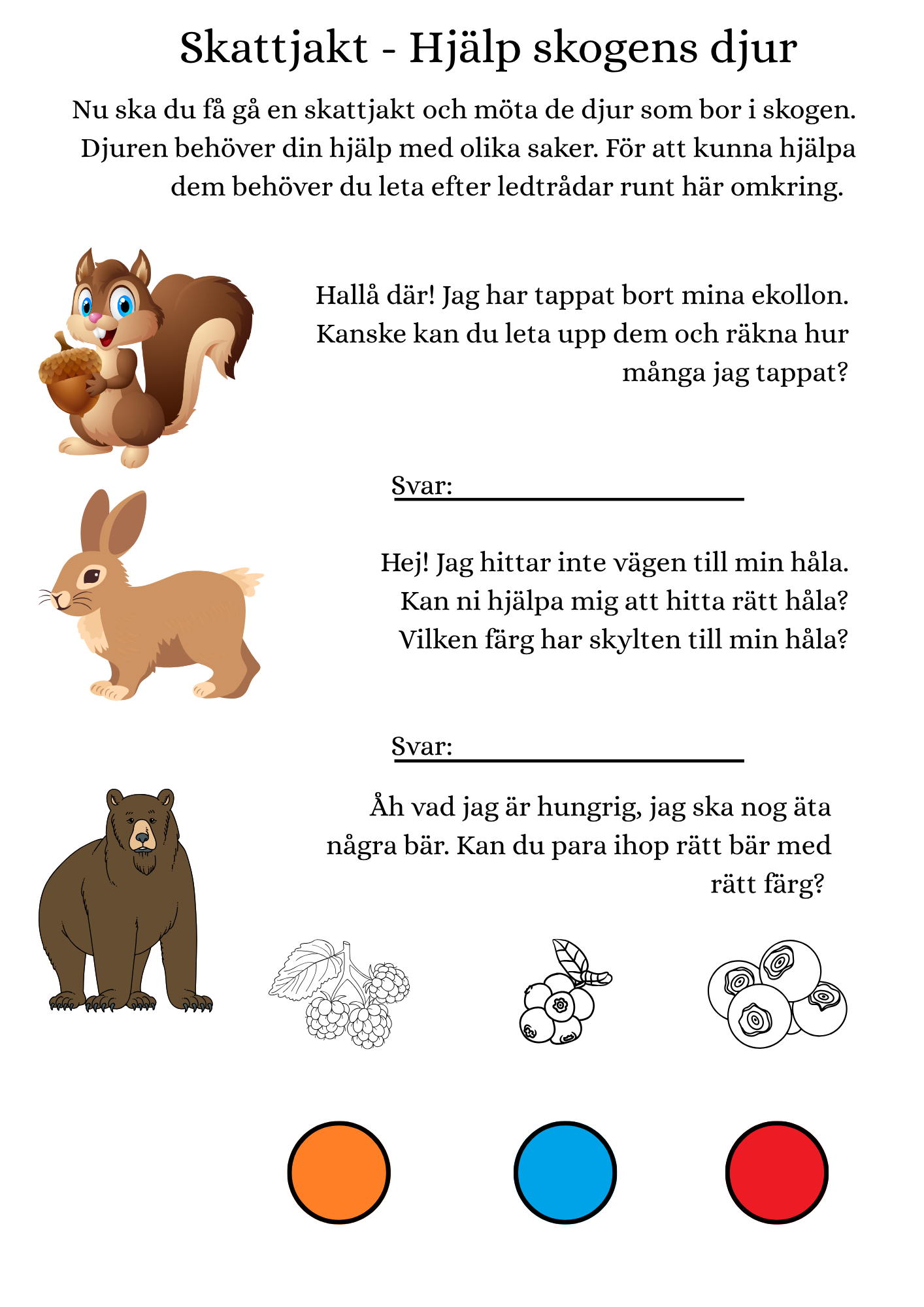 Skattjakt - Möt skogens djur