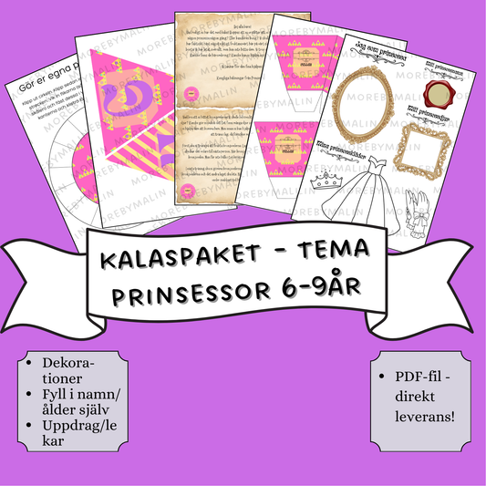 Kalaspaket - Tema Prinsessor 6 - 9 år