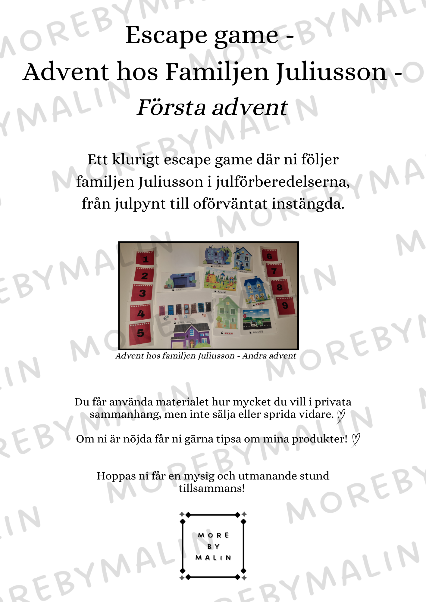 Escape game- Advent med familjen Juliusson