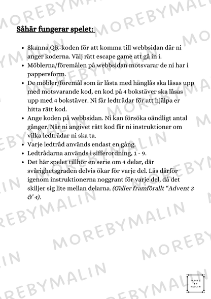 Escape game- Advent med familjen Juliusson