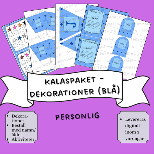 Kalaspaket - dekorationer blå (personlig)