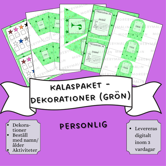 Kalaspaket - dekorationer grön (personlig)