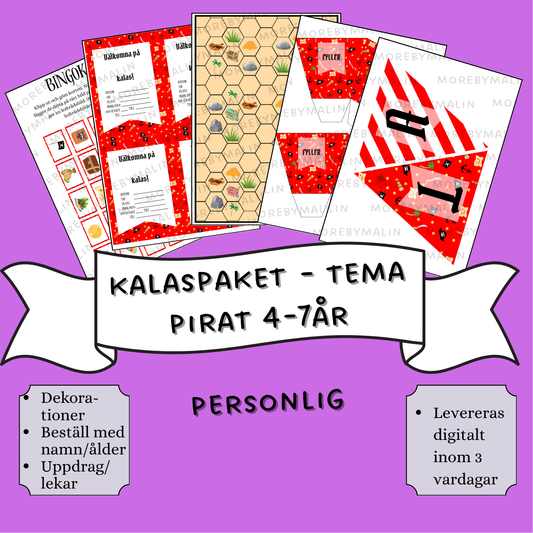 Kalaspaket - Tema Pirat 4 - 7 år (personlig)