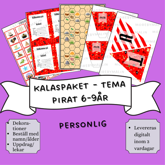 Kalaspaket - Tema Pirat 6 - 9 år (personlig)