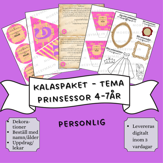 Kalaspaket - Tema Prinsessor 4 - 7 år (personlig)